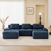 117" Modern Corduroy Fabric U-Shaped Modular Sectional Sofa for Living Room, 3-Seater Couch with Deep Seat and 2 Ottomans, Camel - 2 of 4