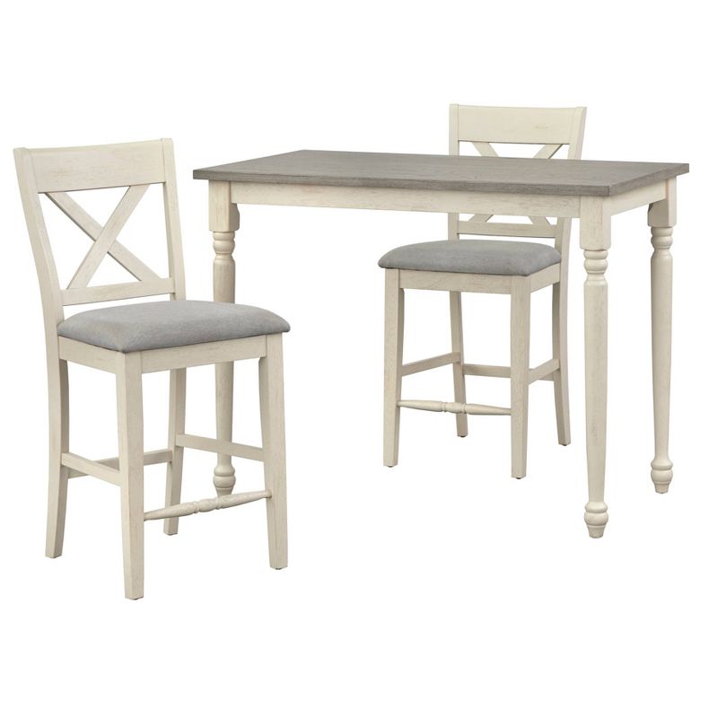 3pc Montreal Counter Height Table Dining Sets White - Lifestorey, 1 of 9