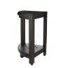 12" SnazzyCorner DT130 Wide Teak Wood Shower Bench with Shelf - DecoTeak - 2 of 4
