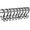 Home Mart Goods 12 Piece Set - Matte Black Heavy Duty Double Ear Shower Curtain Hooks Rings Rustproof Metal - 3 of 4