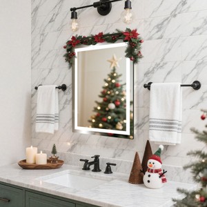 EROMMY Rectangle Led Frameless Wall Mounted Bathroom / Vanity Mirror, High Lumen/Anti-fog - 1 of 4