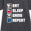 - Peanuts - Eat Sleep Game Snoopy Graphic Short Sleeve Fleece Dress - 2 of 4