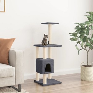 vidaXL Cat Tree Dark grey Engineered wood, plush, sisal 40.9 in Cat Tree - 1 of 4