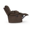 TinyHomie Luxurious Manual Recliner Chair in Chocolate with Skin Friendly Fabric and Dual Cup Holders - 4 of 4