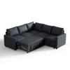 AZL1 Life Concept Sofas 2+3 Sofa Pull-Out Bed Gray Linen Pull Out Bed with Linen Armrest, Sofa Sleeper with Pull out Bed, Black, 81.5"*81.5"*33" - 2 of 4