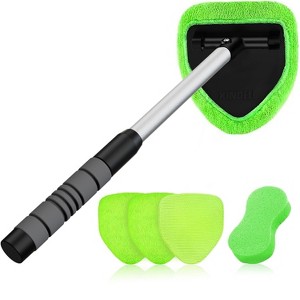 Aoibox Windshield Cleaner Tool with Extendable Handle & Microfiber Pads, Auto Wiper Brush for Car, Trucks, SUVs, RVs & Home Windows - 1 of 4