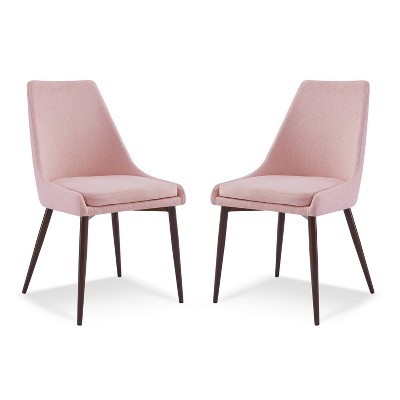 Set of 2 Roman Mid Century Dining Chair Pink - Poly & Bark