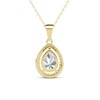 18k yellow gold-plated simulated diamond crystal pendant necklace, teardrop shape - 4 of 4