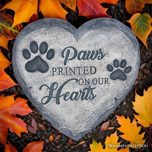 Paws Printed on our Hearts Memorial Stepping Stone for Pet, 9.5" Dog Funeral and Pet Cemetery Decor| OrnamentallyYou - 1 of 4