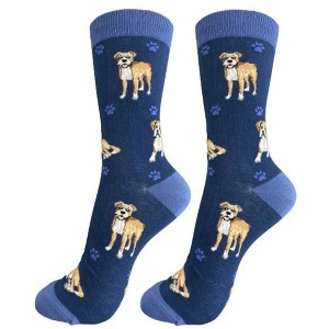 E & S Pet 14.0 Inch Boxer Happy Tail Socks Premium Quality Crew Socks - 1 of 3