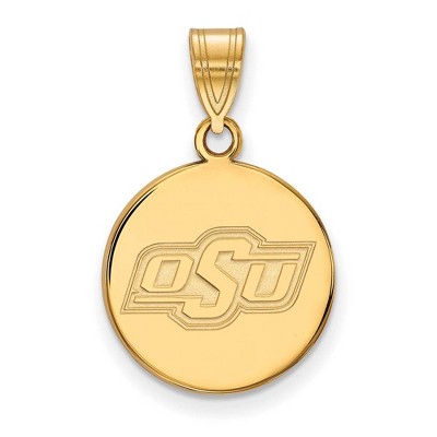 Black Bow Jewelry 14k Yellow Gold Oklahoma State Cowboys NCAA Medium Pendant
