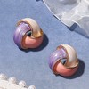 SOHI Women's Blush Pink:Daisy White The Overlap Stud Earrings - 2 of 4