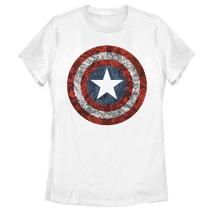 Women's Marvel America Shield Comic Print T-Shirt - 1 of 4