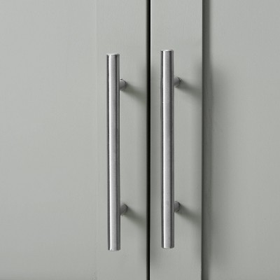Savannah Gray Shaker-Style Wall Cabinet with Chrome Hardware