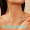 Butterfly Choker Necklace Silver Rhinestone Crystal Jewelry Necklaces for Women - 3 of 4