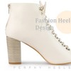 Perphy Women's Peep Toe Lace Up Chunky Heel Ankle Boots - 4 of 4