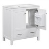 Bathroom vanity set with ceramic sink, modern bathroom cabinet, soft-close doors and drawers, hardwood frame. - 4 of 4