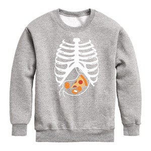 Boys' - Instant Message - Pizza Nuggets Skeleton Graphic Long Sleeve Fleece Sweatshirt - 1 of 4