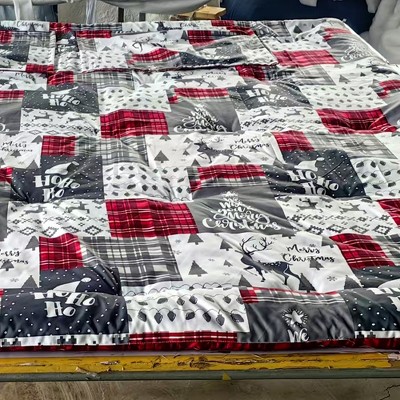 Christmas Comforter Set, Reversible Printed 3 Pieces Bed Set Holiday Decorative Bedding, Soft Microfiber Fabric