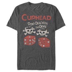 Men's Cuphead Don't Deal With the Devil Skull Cups T-Shirt - 1 of 4