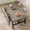 COZONY Large Rustic Dining Table for 6-8 People - Industrial Rectangle Wood Kitchen Table with Metal Legs, No Chairs - 2 of 4