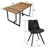 5pcs Dining Table Set, Large Size Dining Table Set with 4 Upholstered Armless Dining Chairs for 4, Dining Room Furniture - Maison Boucle - 3 of 4