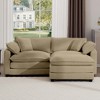 2-Seater Corduroy Mid-Century Modern L-Shaped Sofa with Footrest and Cloud-Like Comfort for Living Room - 2 of 4
