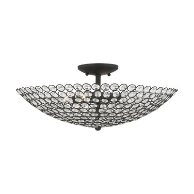 Livex Lighting Cassandra 4 - Light Semi-Flush Mount in  Black