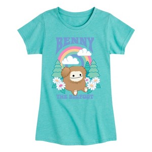 Girls' - Squishmallows - Benny The Bigfoot Fitted Short Sleeve Graphic T-Shirt - 1 of 4