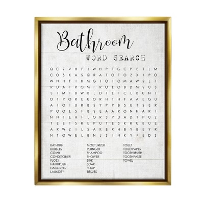 Stupell Industries Bathroom Word Search Fun Family Design