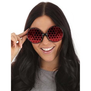 HalloweenCostumes.com One Size Fits Most   elope Adult Fly Bug Insect Sunglasses Halloween Costume Accessory, Red/Black - 1 of 4