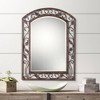 Franklin Iron Works Eden Arch Top Vanity Wall Mirror Rustic Beveled Bronze Metal Openwork Frame 25" Wide for Bathroom Bedroom Living Room Entryway - 2 of 4
