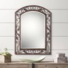 Franklin Iron Works Eden Arch Top Vanity Wall Mirror Rustic Beveled Bronze Metal Openwork Frame 25" Wide for Bathroom Bedroom Living Room Entryway - image 2 of 4