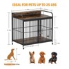 Dog Crate Furniture with Wheels ,Adjustable Elevated Feeder,Movable Dog Cage,Sturdy Stainless Steel Construction,Wooden,Pet House,Mid Dog - 2 of 4