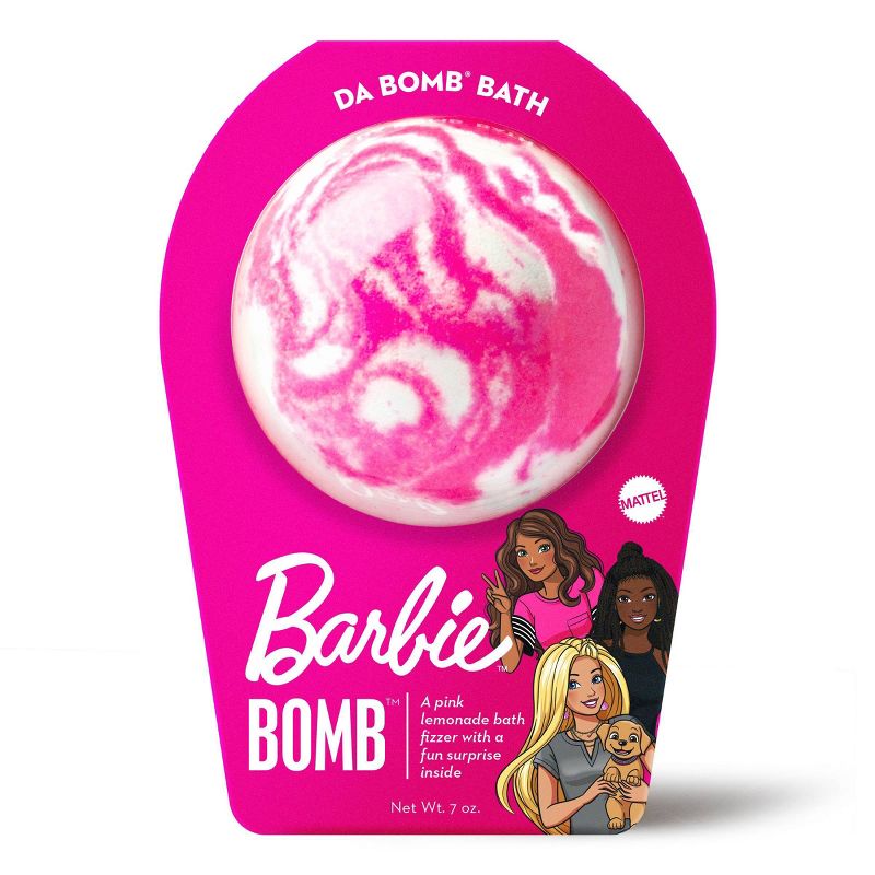 Da Bomb Bath Fizzers Barbie Pink Swirl Bath Bomb - 7oz, 1 of 6