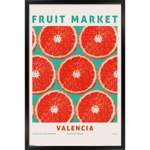 Trends International Reinders: Fruit Market - Red Oranges Framed Wall Poster Prints Black Framed Version 14.725" x 22.375" - 1 of 4