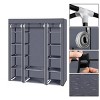 Racxily 59 Inch Portable Wardrobe Closet with Zipper Doors Thick Steel Frame Deep Blue Storage Organizer with Shelves Hanging Rod - 4 of 4