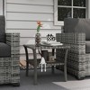 NicBex 19.8 Inch Square Coffee Table with Tempered Glass Tabletop and Rattan Shelf for Living Room,Bedroom - 2 of 4