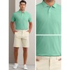 INSPIRE CHIC Men's Short Sleeve Lightweight Regular Fit Casual Business Work Solid Polo Shirts - 4 of 4