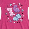 Girls' - Instant Message - Stacked Girly Dinos Fit & Flair Cap Sleeve Graphic Dress - 2 of 4