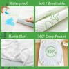 Aoibox California King Mattress Protector Waterproof Bamboo Viscose Breathable Deep Pocket Noiseless Soft Cover 84x72x16 - 3 of 4