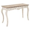 Wood Parisian Design Floral Ornate Detailing Console Table White - Olivia & May - image 2 of 4