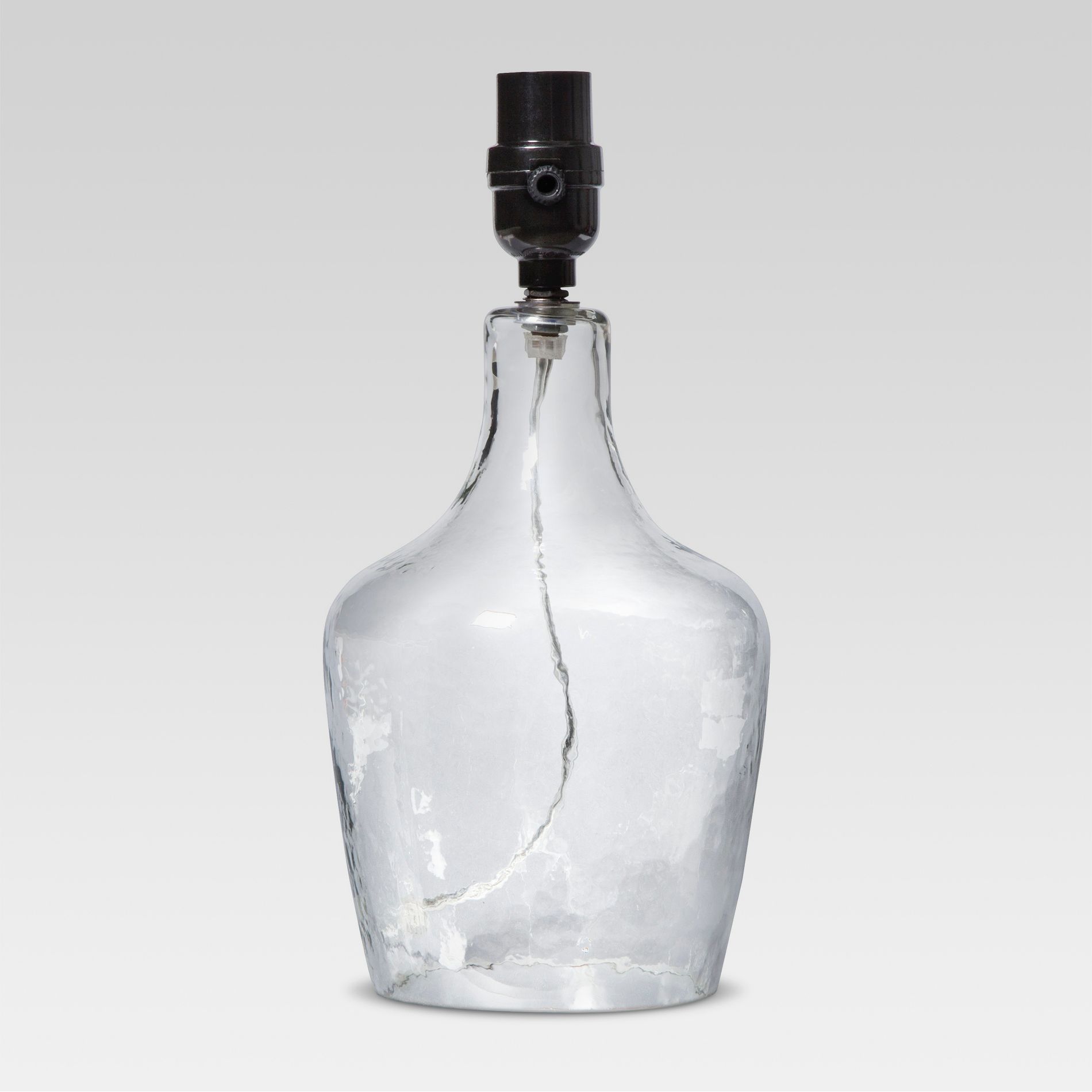 11.75"x5.75" Artisan Glass Jug Small Lamp Base Clear - Threshold™: ETL Listed, No Assembly, Modern Decor