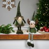 Northlight Dangling Striped Legs Sitting Moose Christmas Figure - 20" - Green and White - 3 of 4
