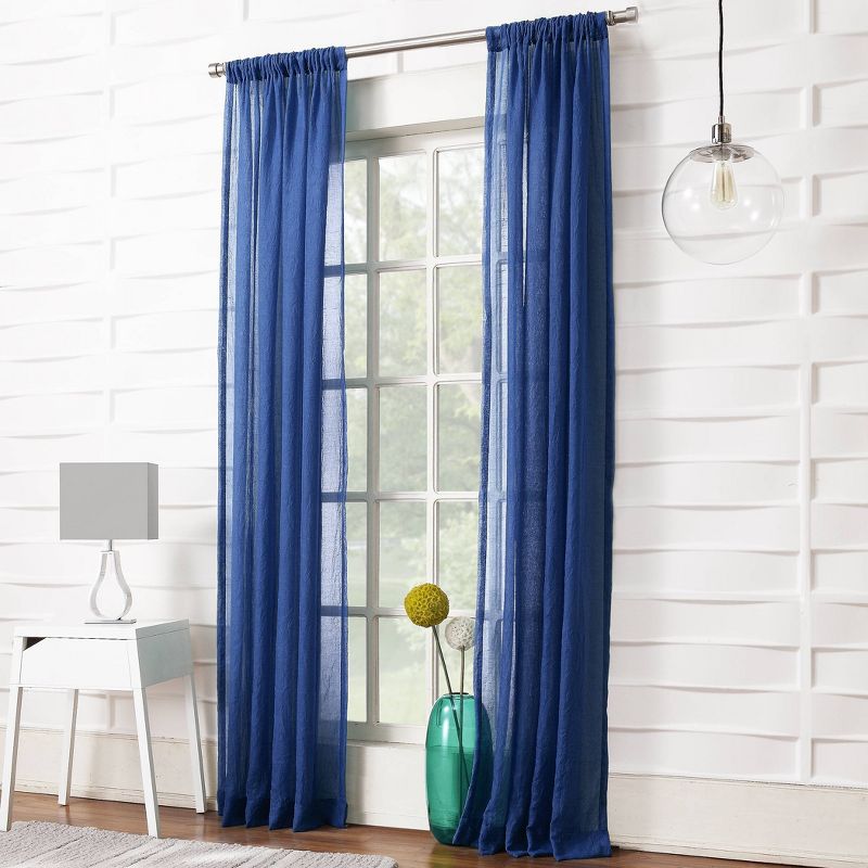 1pc Sheer Avril Crushed Textured Window Curtain Panel - No. 918, 5 of 14