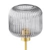 21" Jasmine Globe Shade Table Lamp Smoke - River of Goods: Brushed Gold Base, Retro Nightstand Lamp - 3 of 4