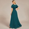 Ever-Pretty Ruffle Sleeves V Neck High Low Evening Dress - image 3 of 4