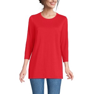 Lands' End Women's 3/4 Sleeve Cotton Supima Tunic - 1 of 3