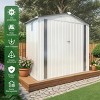 Metal Outdoor Storage Shed with Lockable Door and Window Waterproof Tool Shed with Roof for Garden Backyard Patio Bike Storage-The Pop Home - 2 of 4