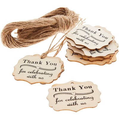 Thank you Wood Hearts 100 QTY 1 inch